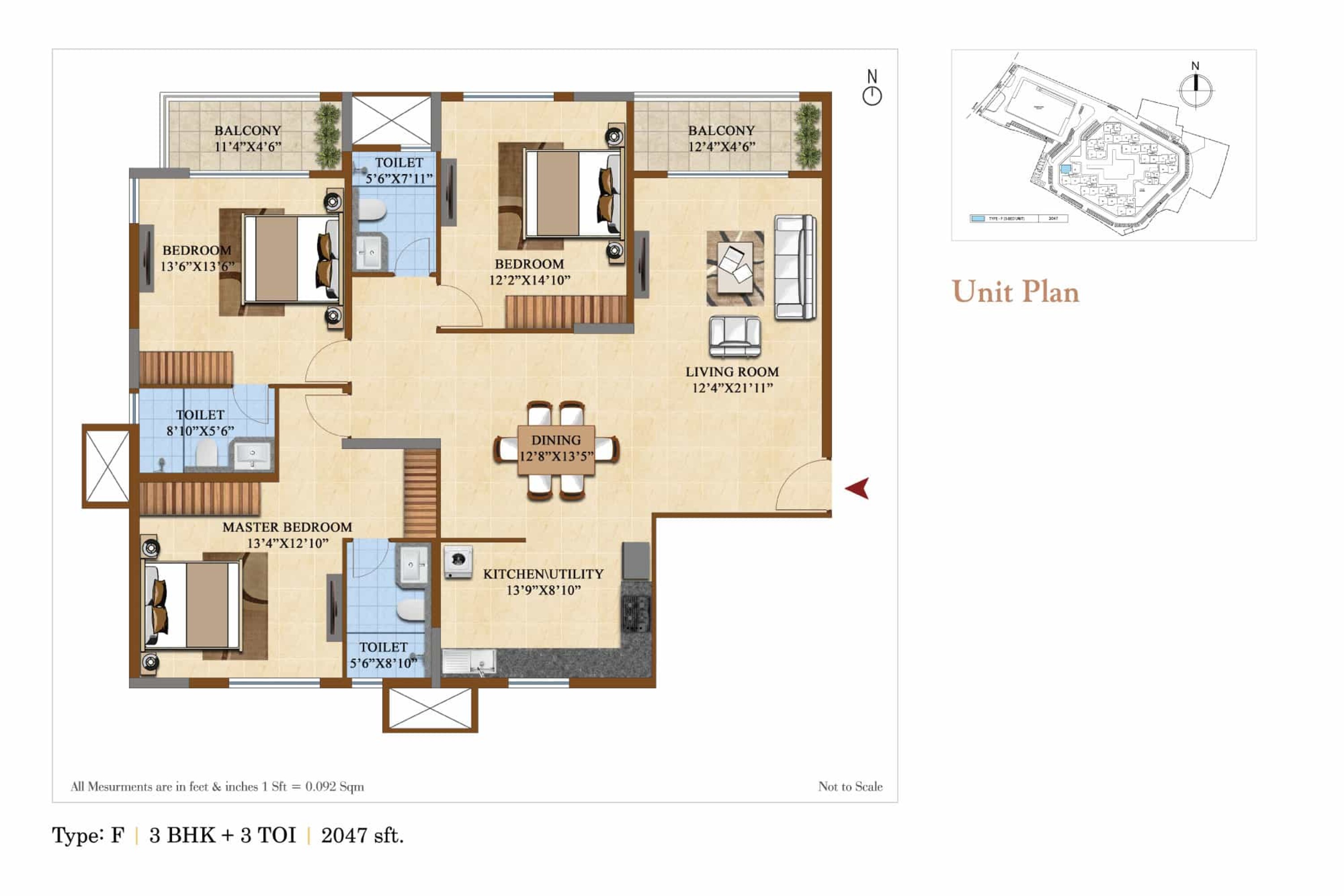 salarpuria sattva divinity apartment 3bhk 2047sqft 1