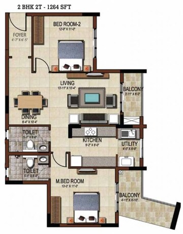  2 BHK Apartment at Salarpuria Sattva East Crest, Old Madras Road – for Rent