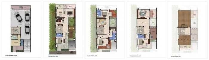 Floor plan of 4 BHK 4500 Sq. Ft. Villa in Salarpuria Sattva Kings Domain, Bangalore