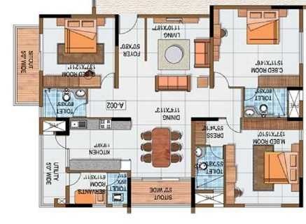 3 Bhk 2475 Sq Ft Apartment For Sale In Salarpuria Sattva Luxuria At Rs 13500 Sq Ft Bangalore