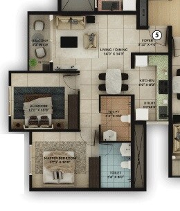  2 BHK Apartment at Salarpuria Sattva Misty Charm, Kanakapura Road – for Rent