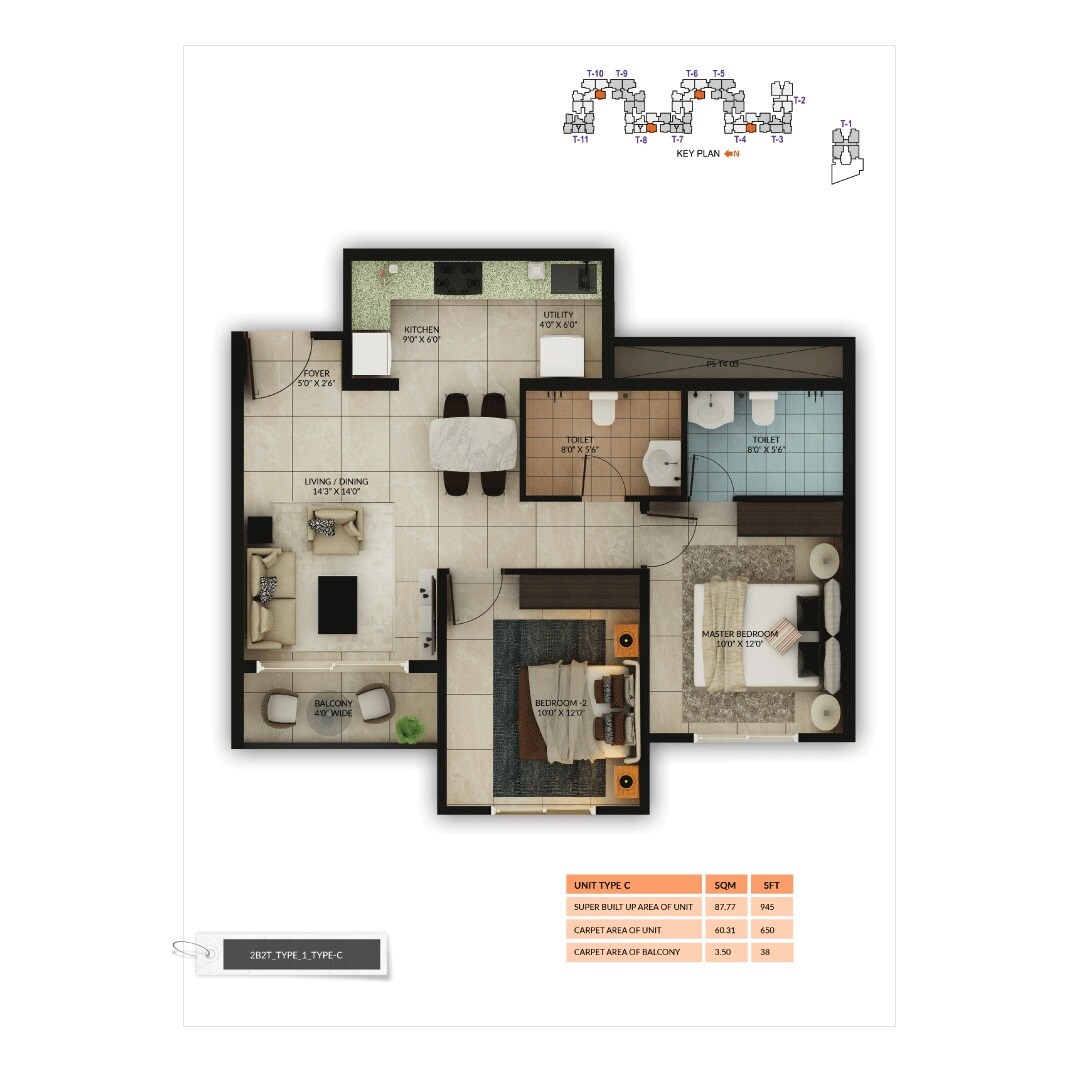 Other, salarpuria-sattva-misty-charm 2 Bedroom 945 Sq.Ft. Apartment In Kanakapura Road Bangalore 8935482