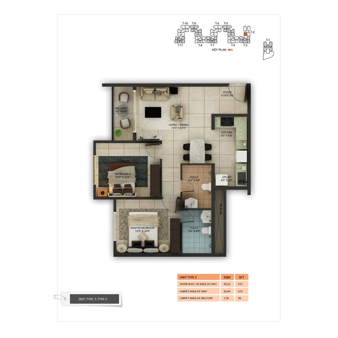  2 BHK Apartment at Salarpuria Sattva Misty Charm, Kanakapura Road – for Sale