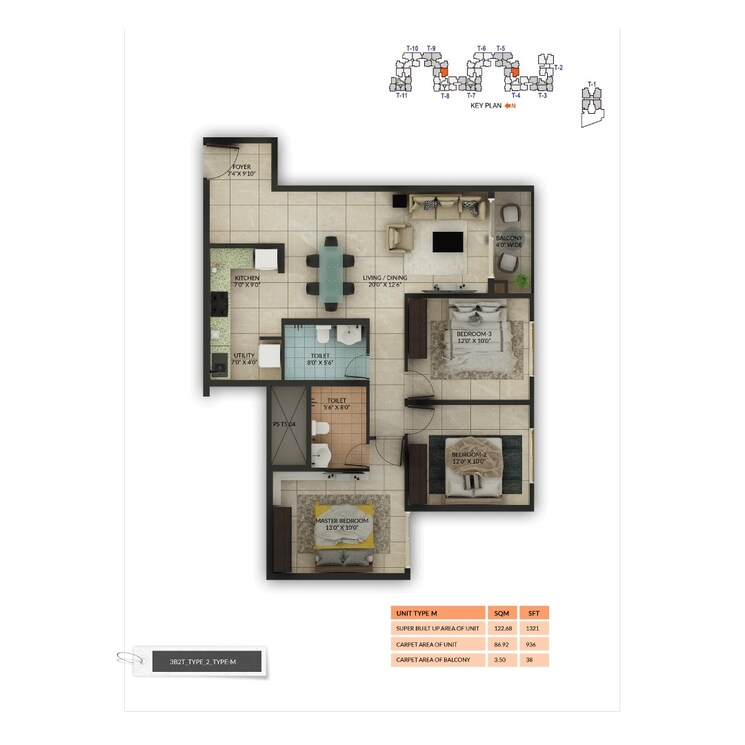 Other, salarpuria-sattva-misty-charm 3 Bedroom 1321 Sq.Ft. Apartment In Kanakapura Road Bangalore 9147943
