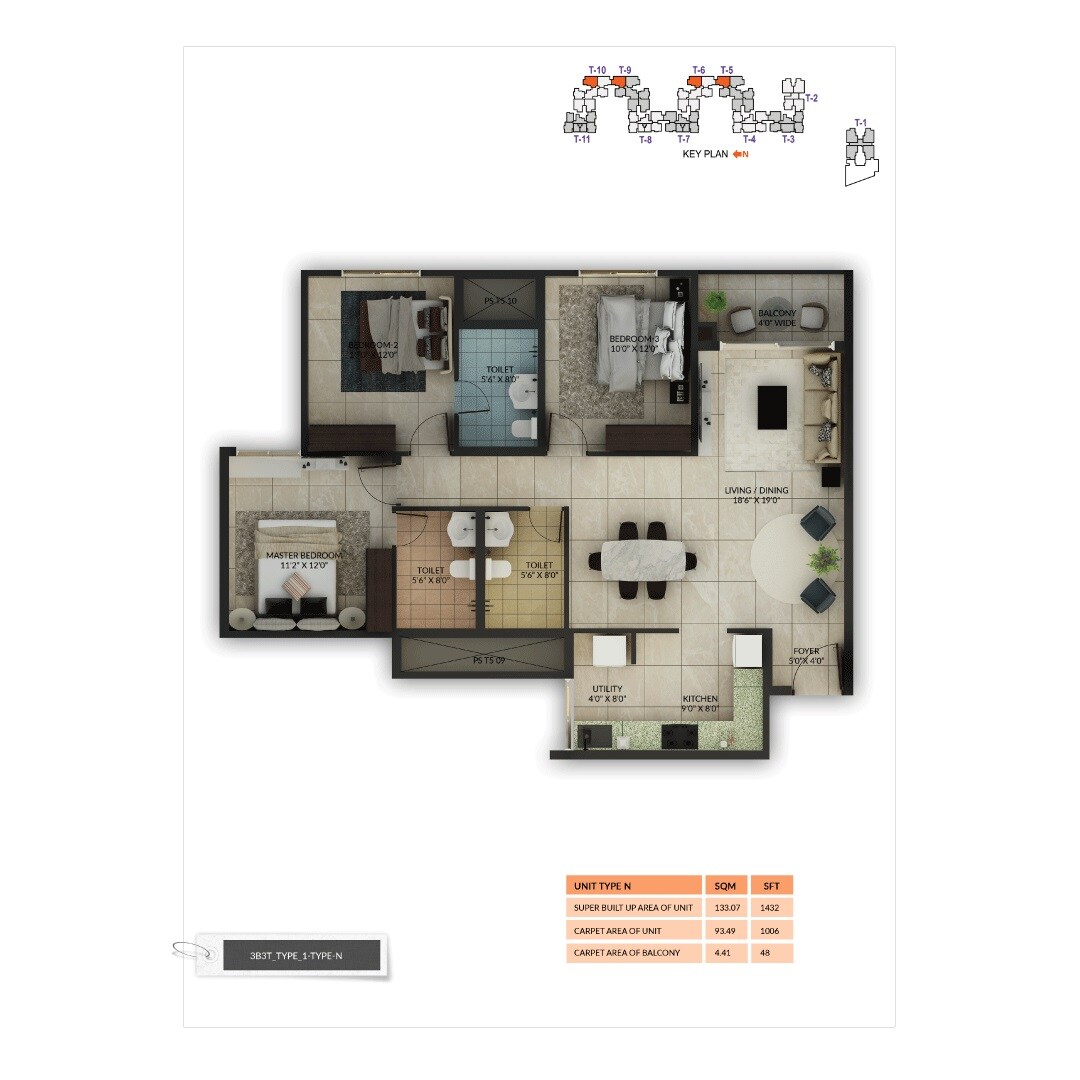 Other, salarpuria-sattva-misty-charm 3 Bedroom 1033 Sq.Ft. Apartment In Kanakapura Road Bangalore 8823728
