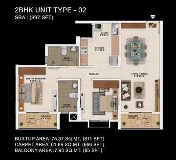  2 BHK Apartment at Salarpuria Sattva Park Cubix, Devanahalli – for Rent