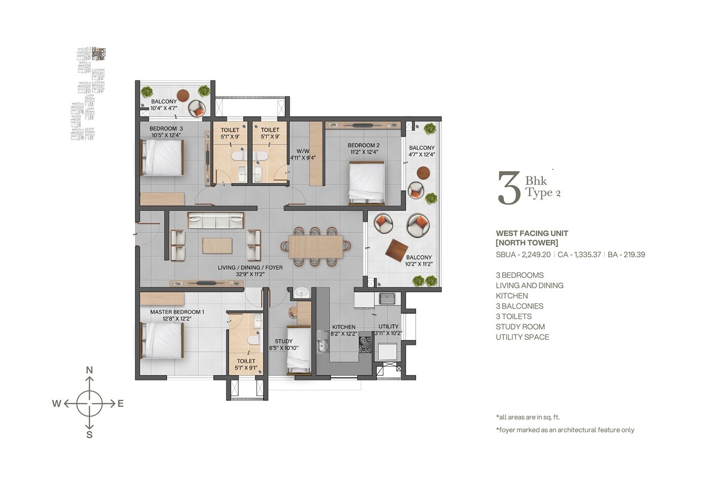 3 BHK 2249 Sq. Ft. Apartment