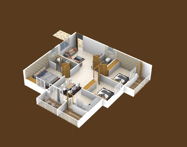 3 BHK 1245 Sq. Ft. Apartment