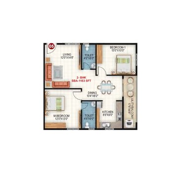  2 BHK Apartment at Sapthagiri Sandalwoods, Belathur – for Sale