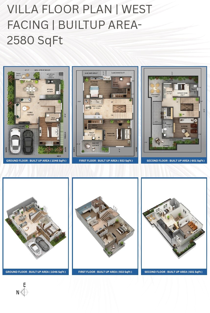 Floor plan of 4 BHK 2580 Sq. Ft. Villa in Saritha Santorini, Bangalore