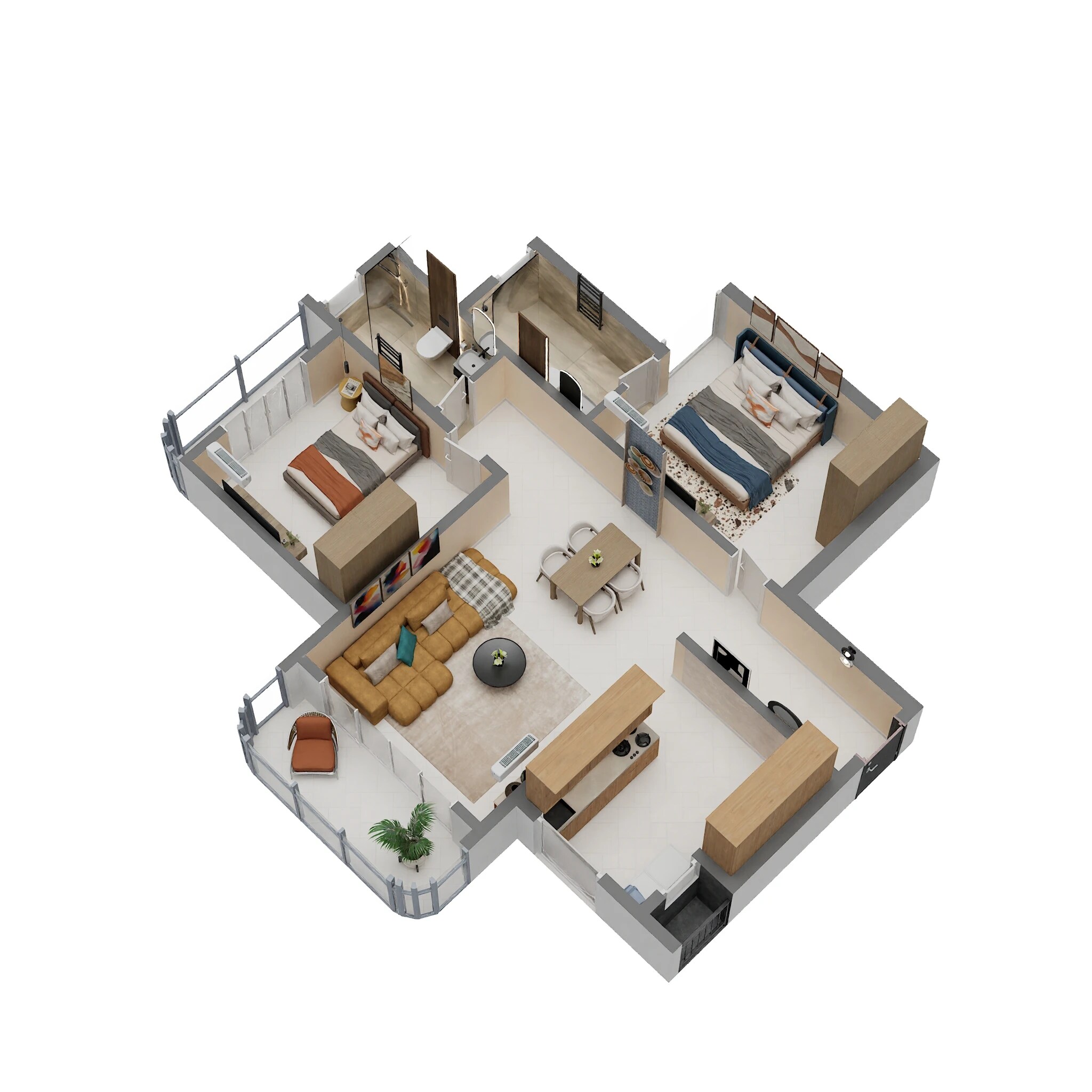 2 BHK 1306 Sq. Ft. Apartment