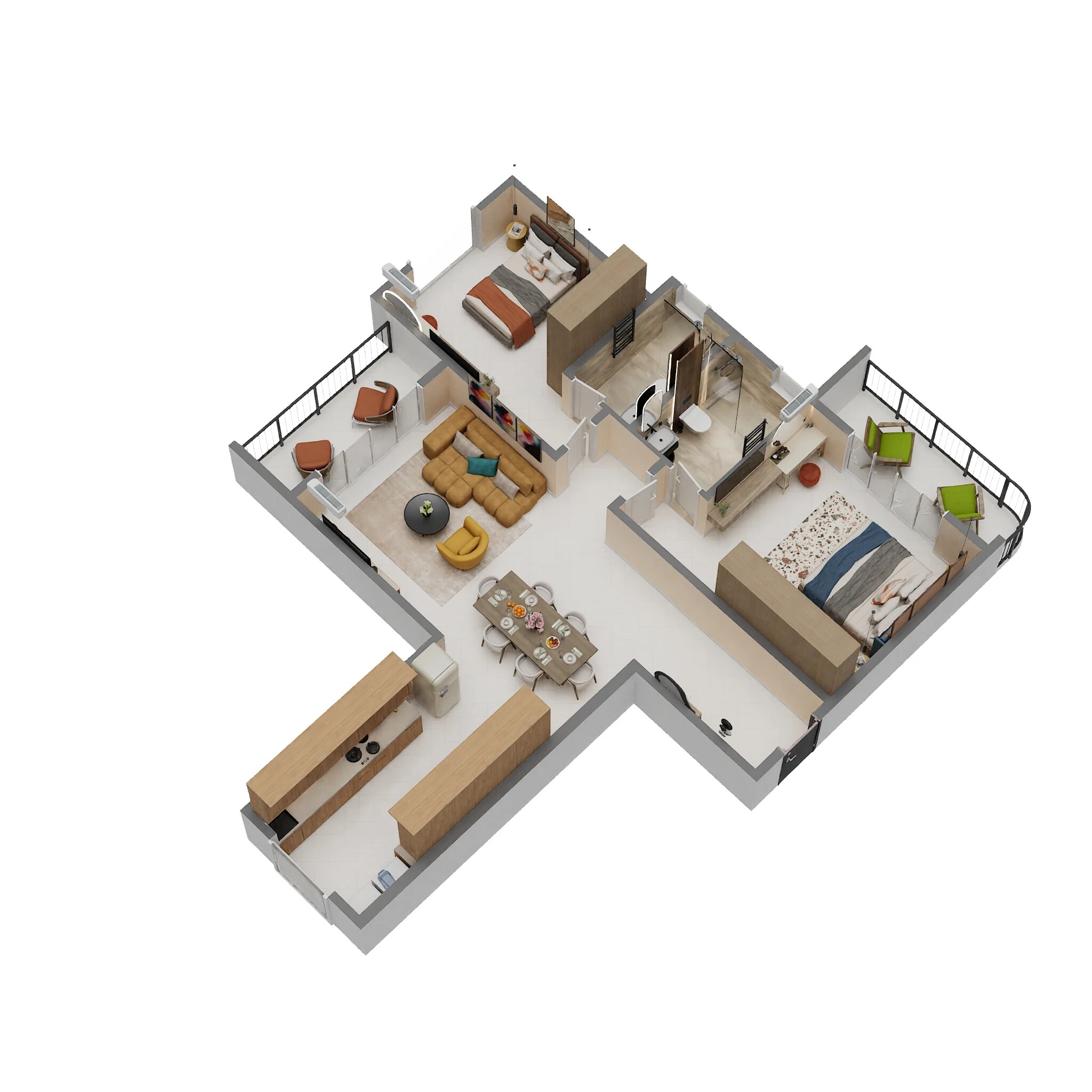 2 BHK 1661 Sq. Ft. Apartment