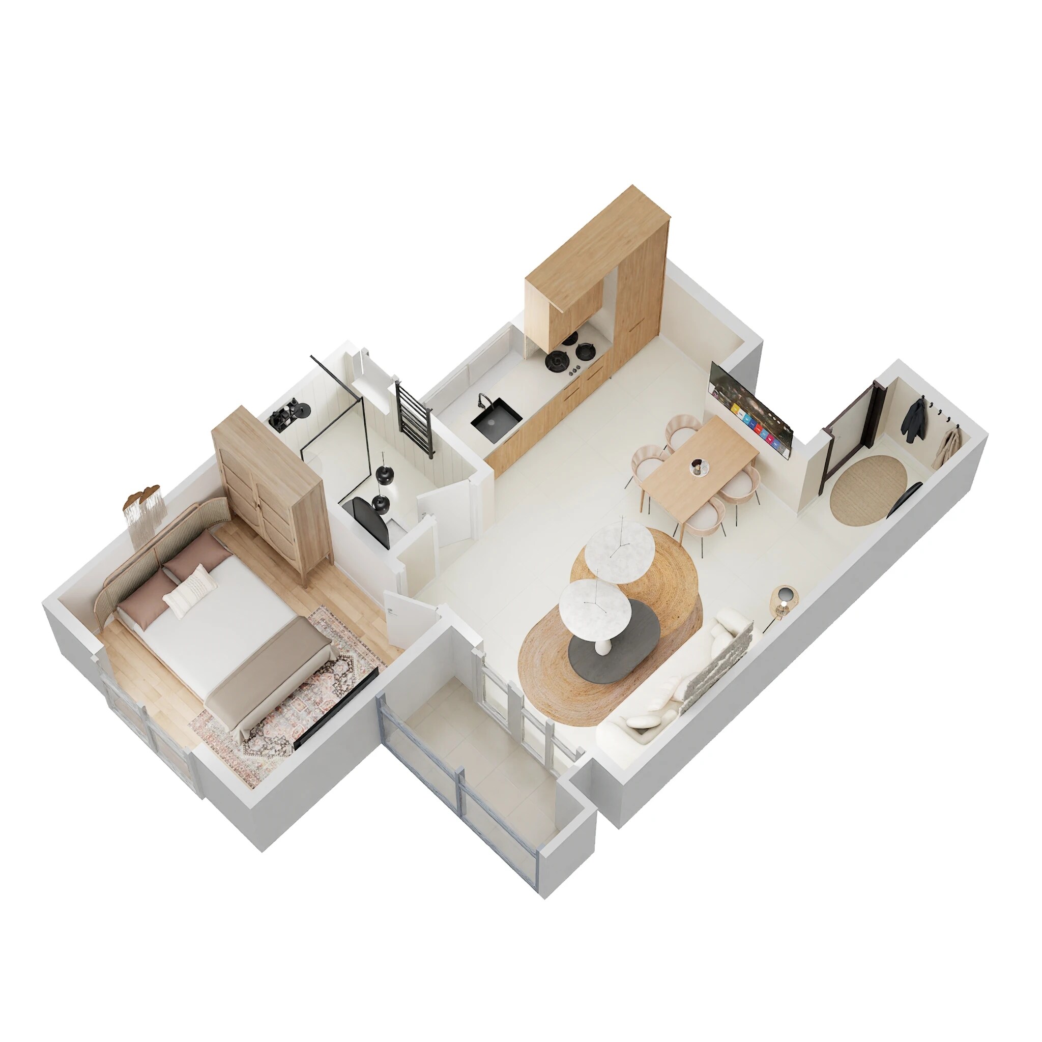 Floor plan of 1 BHK 450 Sq. Ft. Apartment in Sattva Forest Ridge, Bangalore