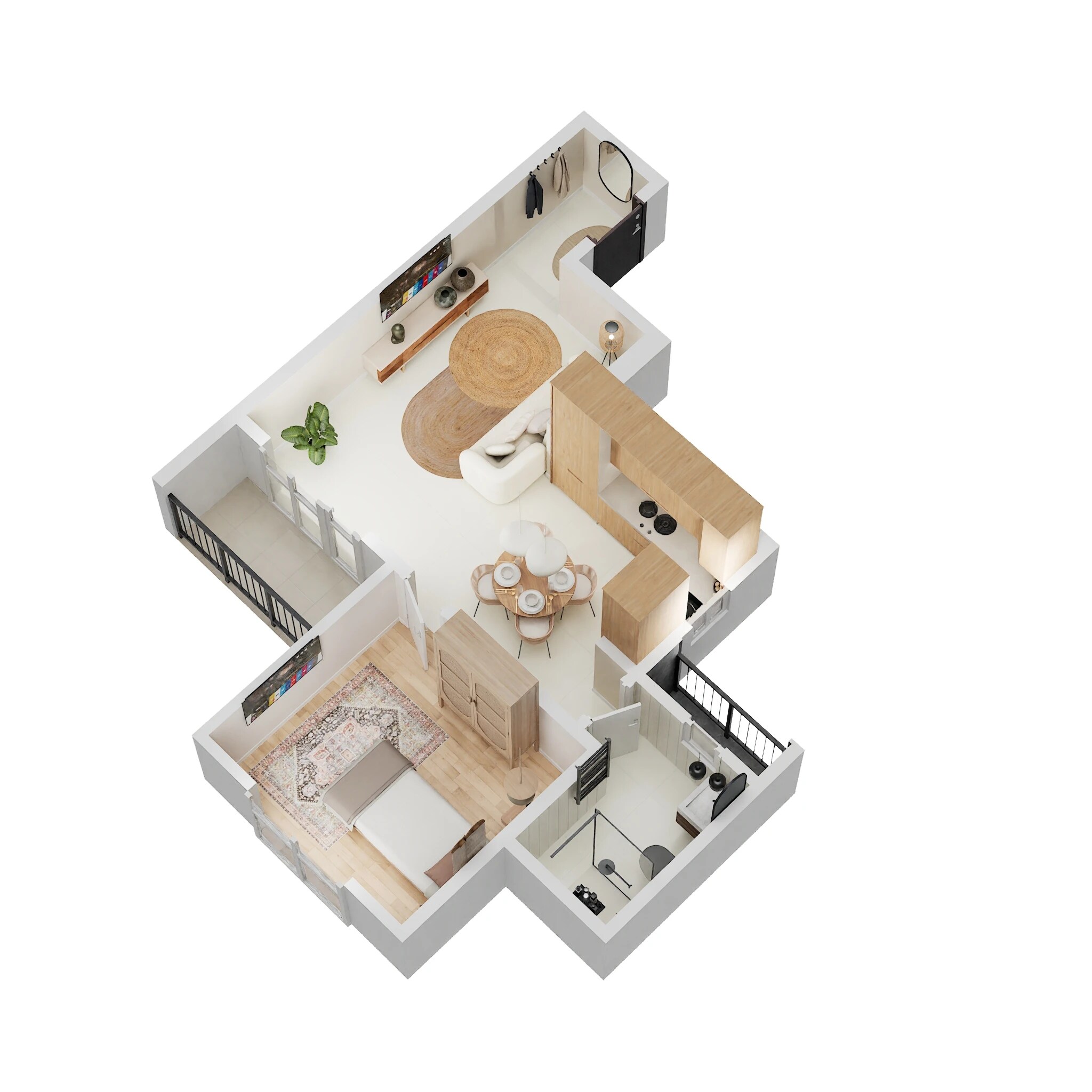 Floor plan of 1 BHK 550 Sq. Ft. Apartment in Sattva Forest Ridge, Bangalore