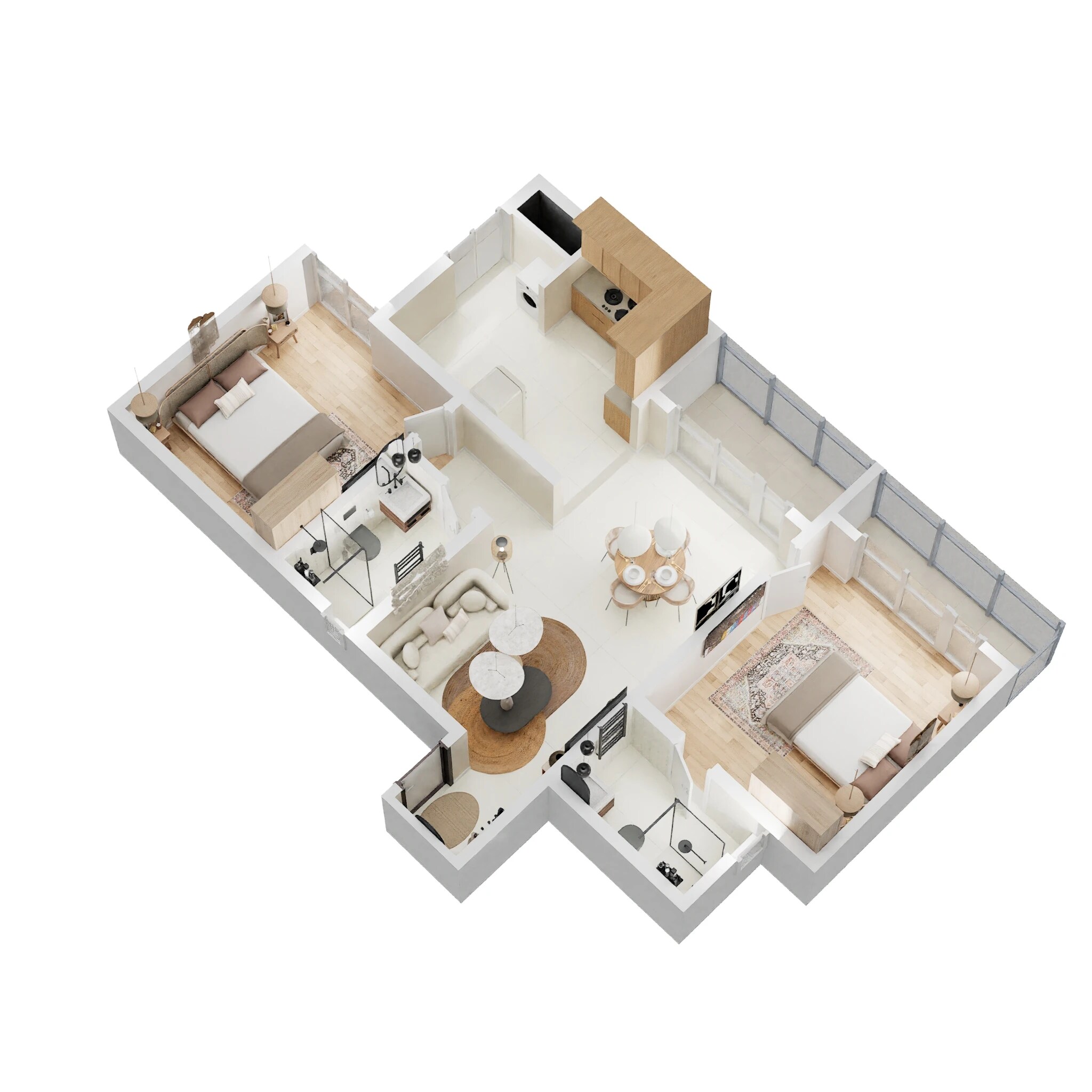 Floor plan of 2 BHK 1150 Sq. Ft. Apartment in Sattva Lumina, Bangalore