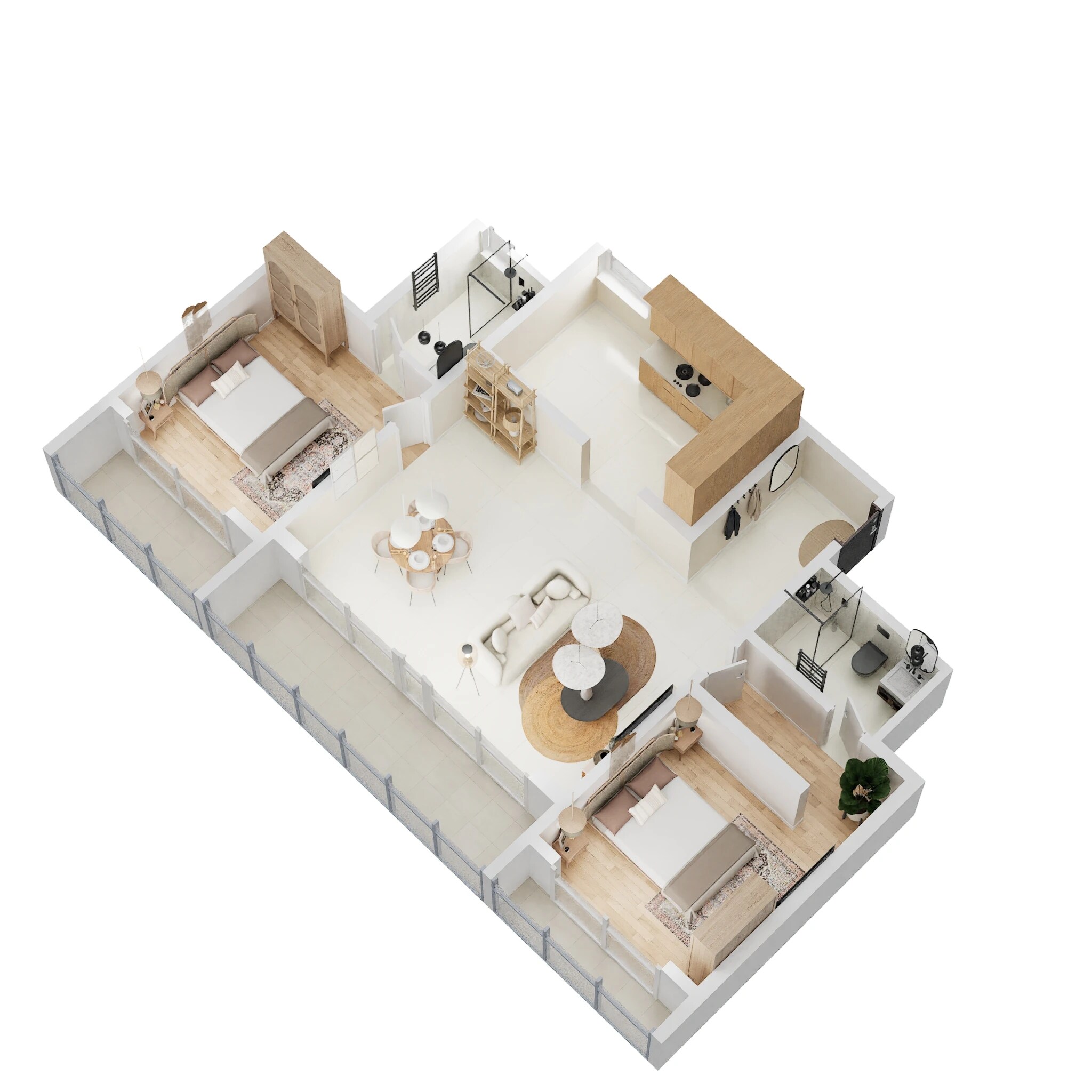 Floor plan of 2 BHK 680 Sq. Ft. Apartment in Sattva Lumina, Bangalore