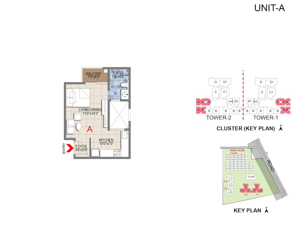 1 BHK 750 Sq. Ft. Apartment in Sattva Songbird