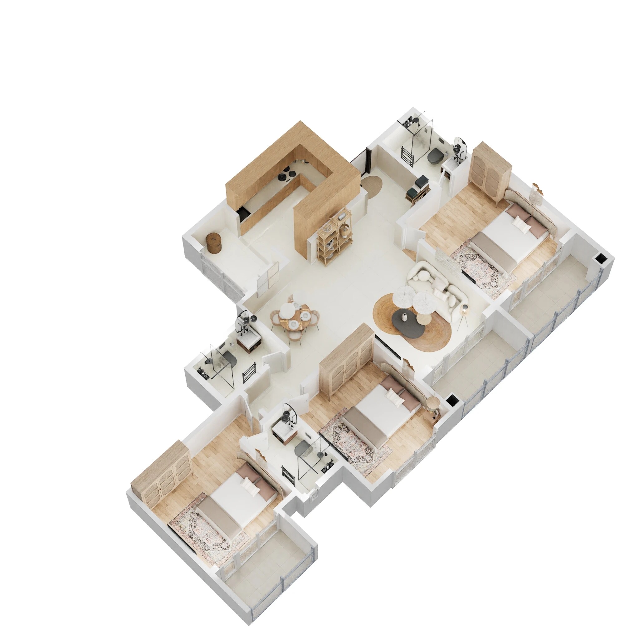 Floor plan of 3 BHK 1730 Sq. Ft. Apartment in Sattva Songbird, Bangalore