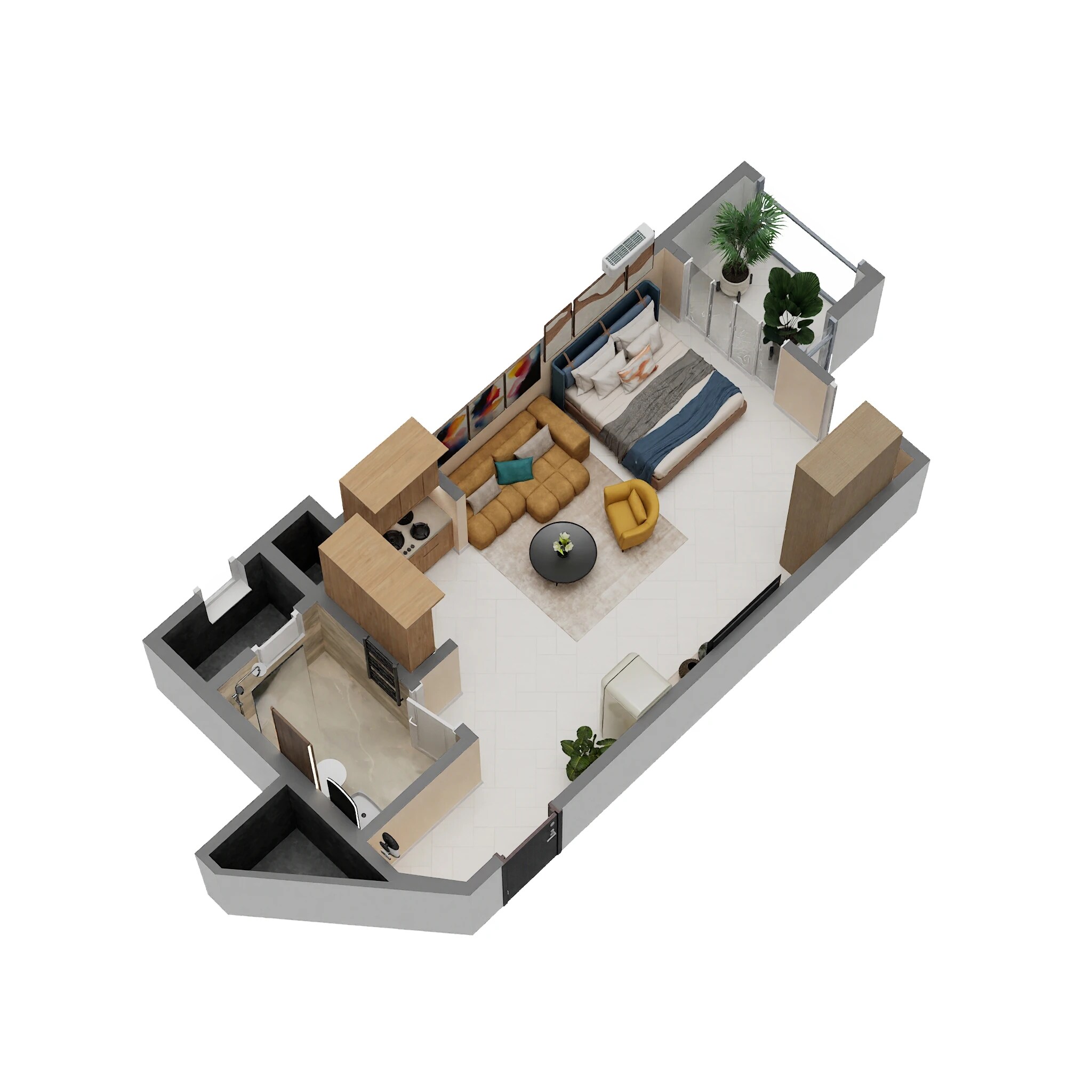 586 Sq. Ft. Studio