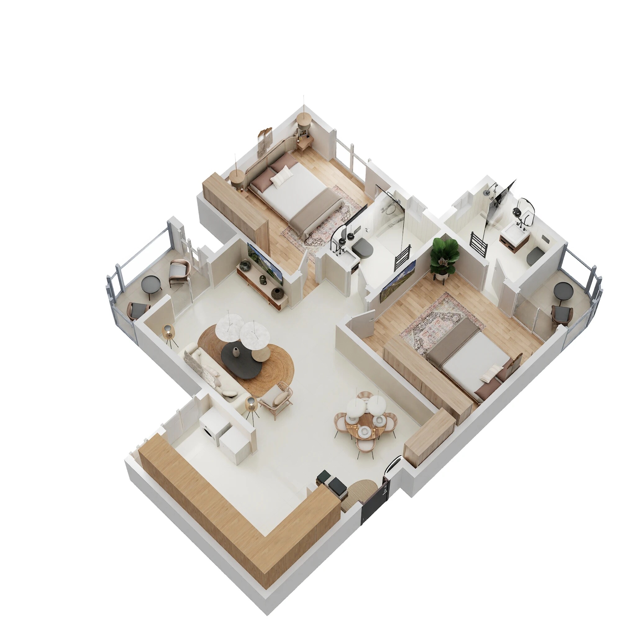 2 BHK 1243 Sq. Ft. Apartment