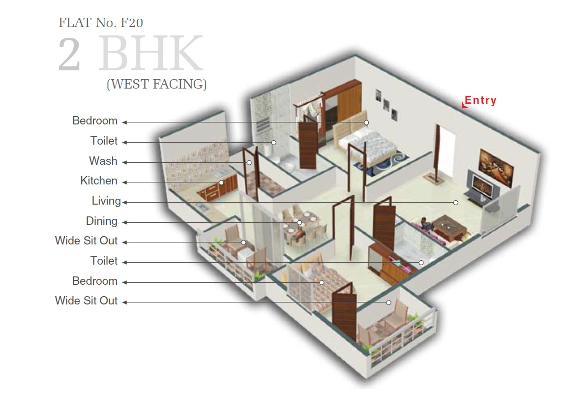 2 BHK 1165 Sq. Ft. Apartment in Satwi Thavil