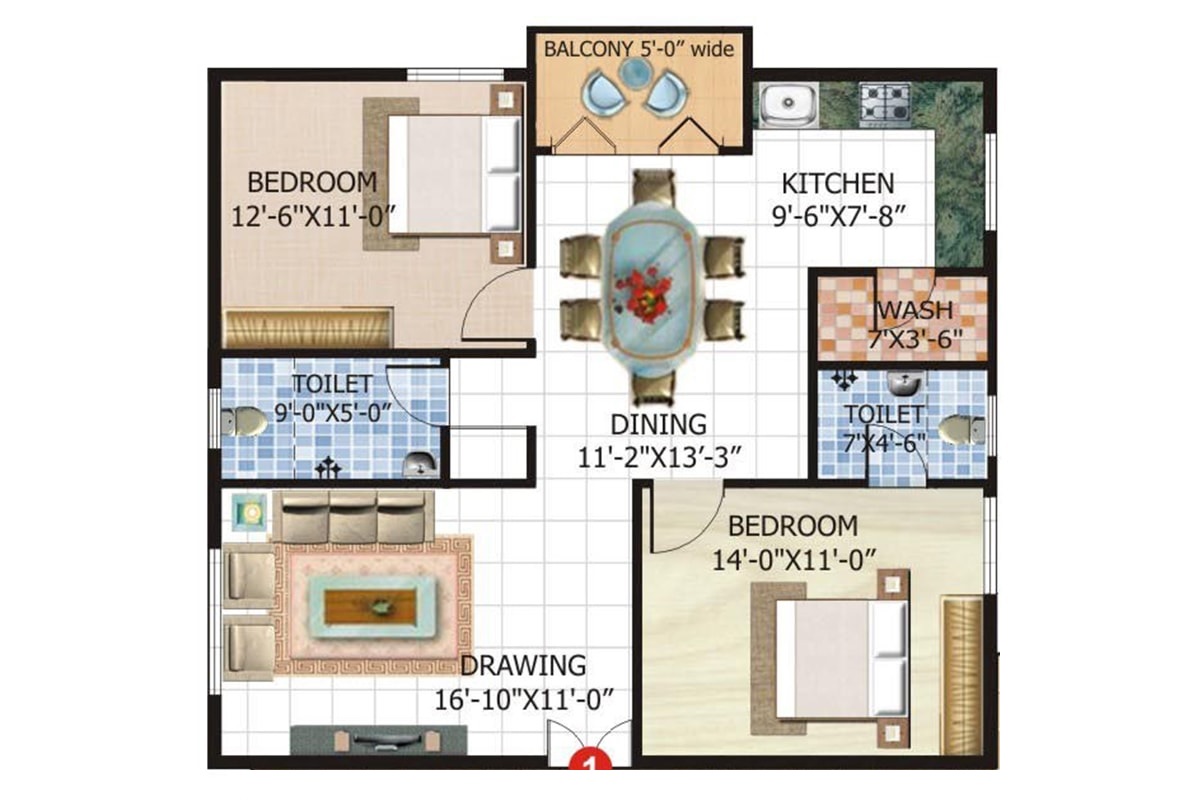 2 BHK 1175 Sq. Ft. Apartment in Satwis Vielle