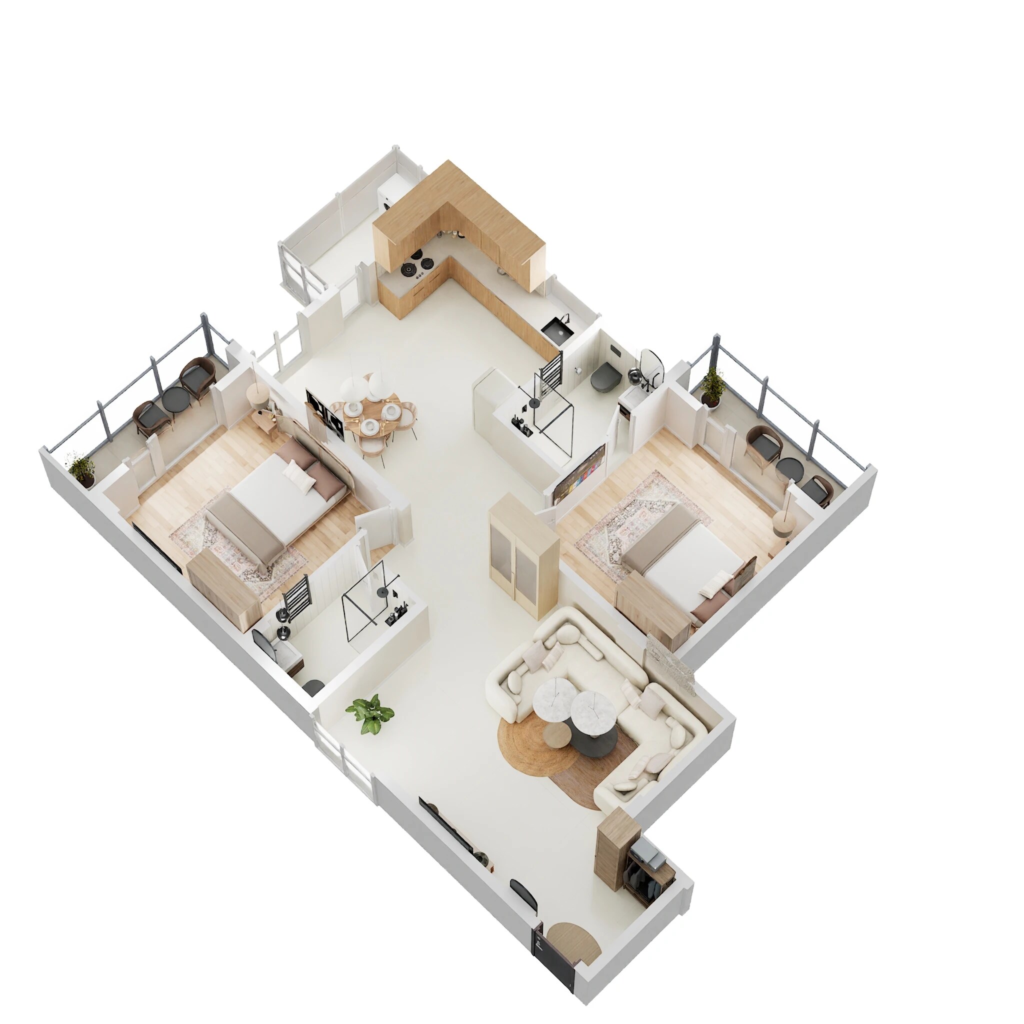 Floor plan of 2 BHK 1320 Sq. Ft. Apartment in Satyam Varad, Bangalore