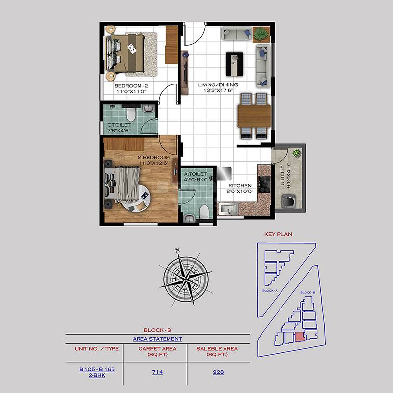 2 BHK 928 Sq. Ft. Apartment in Satyam Varad