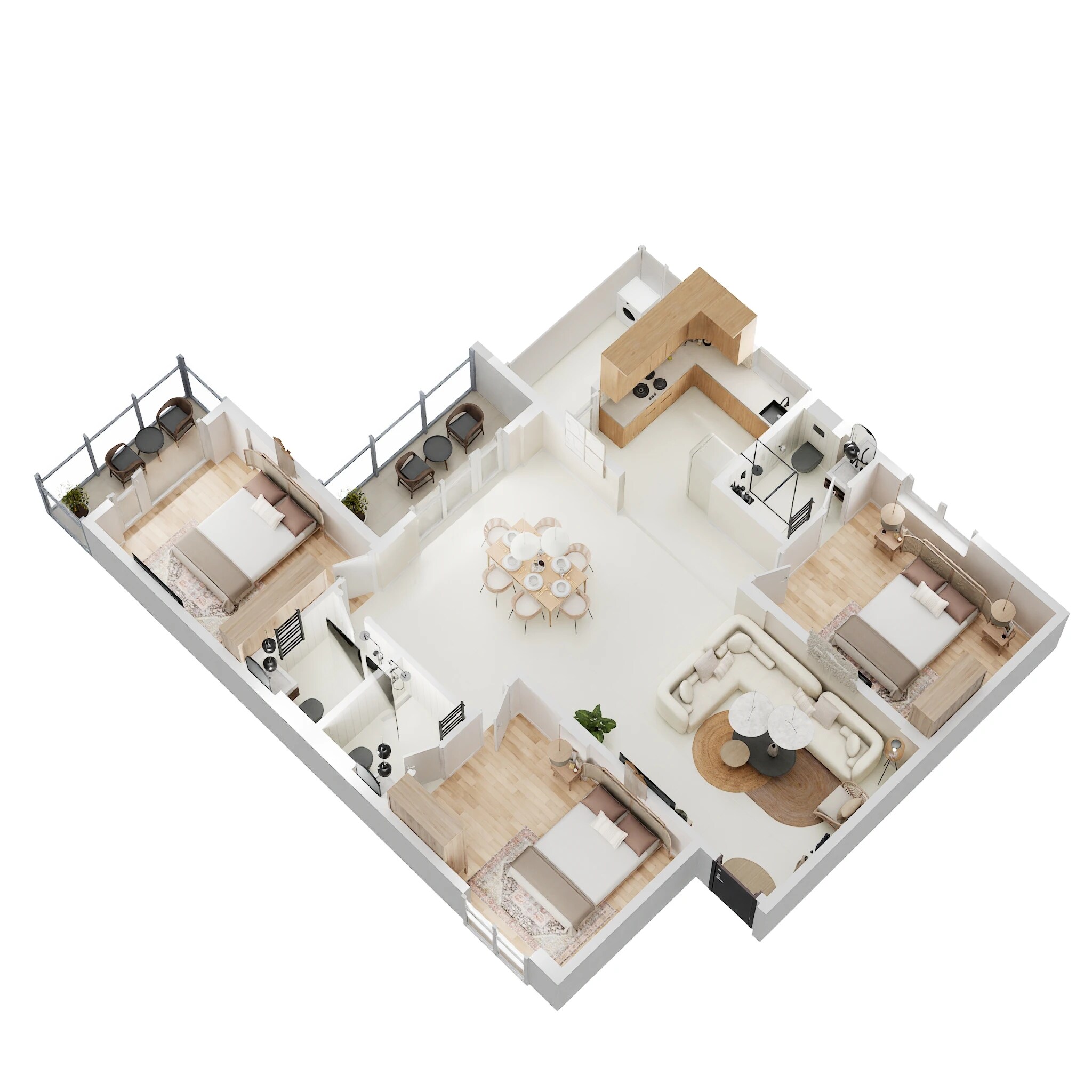 Floor plan of 3 BHK 1482 Sq. Ft. Apartment in Satyam Varad, Bangalore