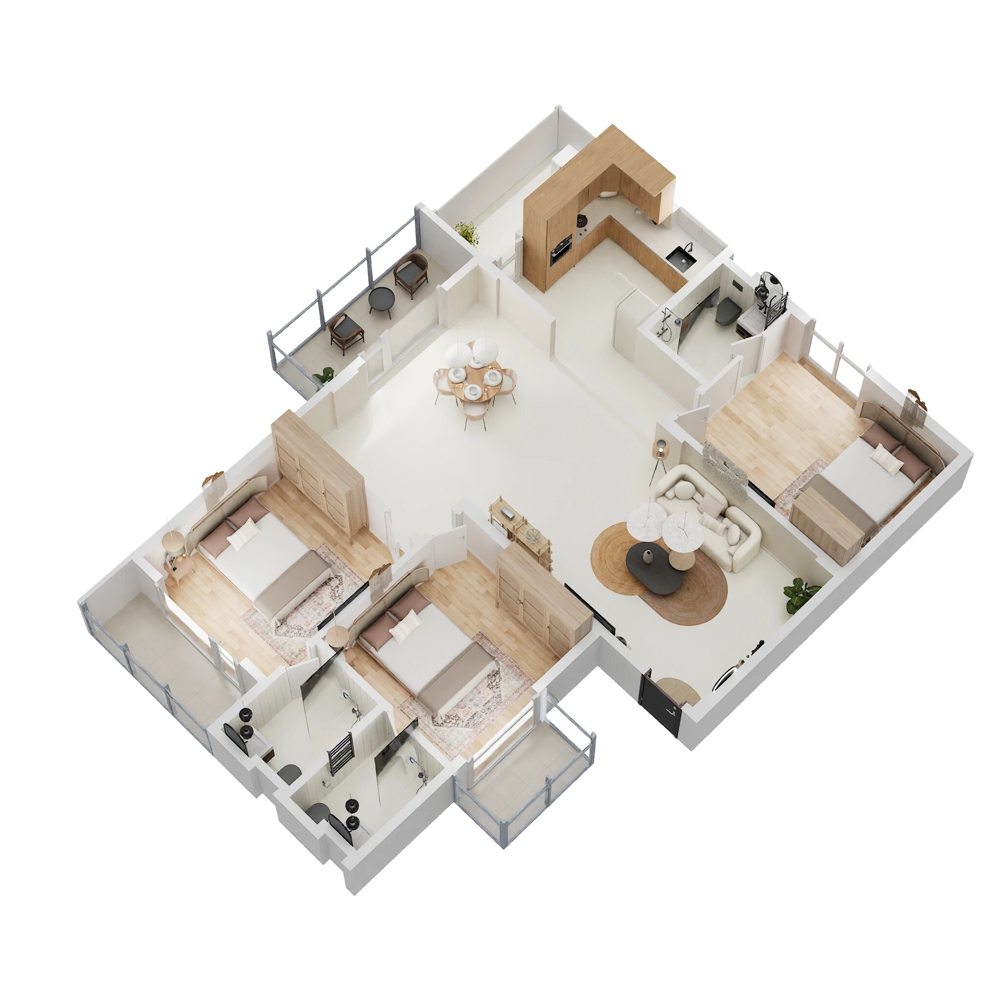 Floor plan of 3 BHK 1572 Sq. Ft. Apartment in Satyam Varad, Bangalore