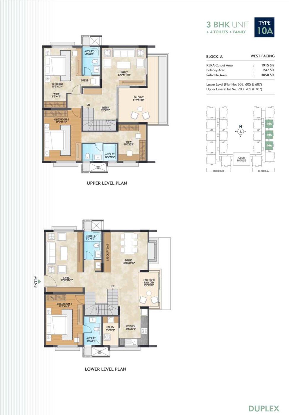 Floor plan of 4 BHK 3050 Sq. Ft. Apartment in SB Urban Park, Bangalore
