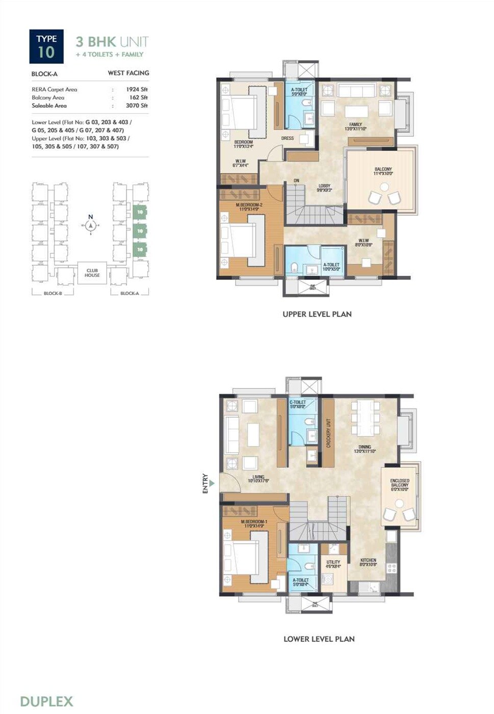 Floor plan of 4 BHK 3070 Sq. Ft. Apartment in SB Urban Park, Bangalore