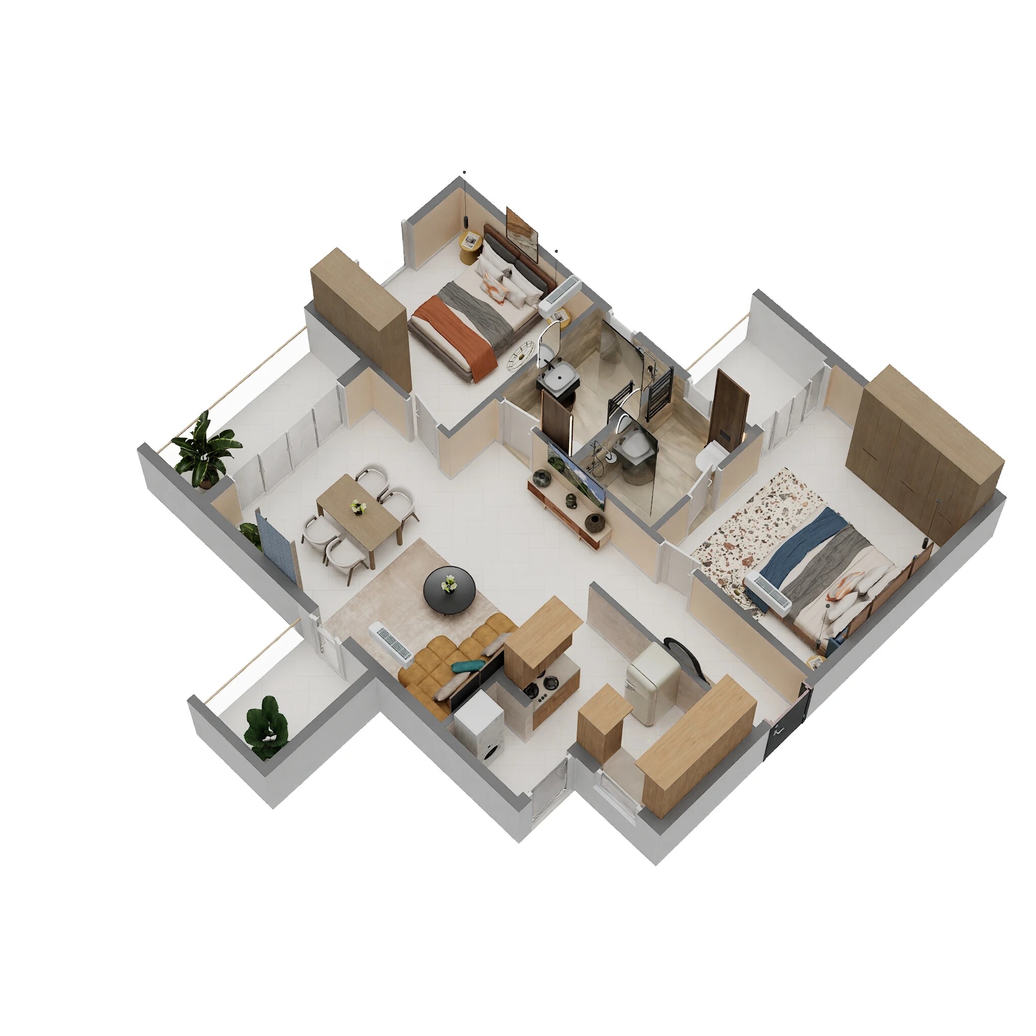 Floor plan of 2 BHK 1211 Sq. Ft. Villament in SBR Global Queens Ville, Bangalore