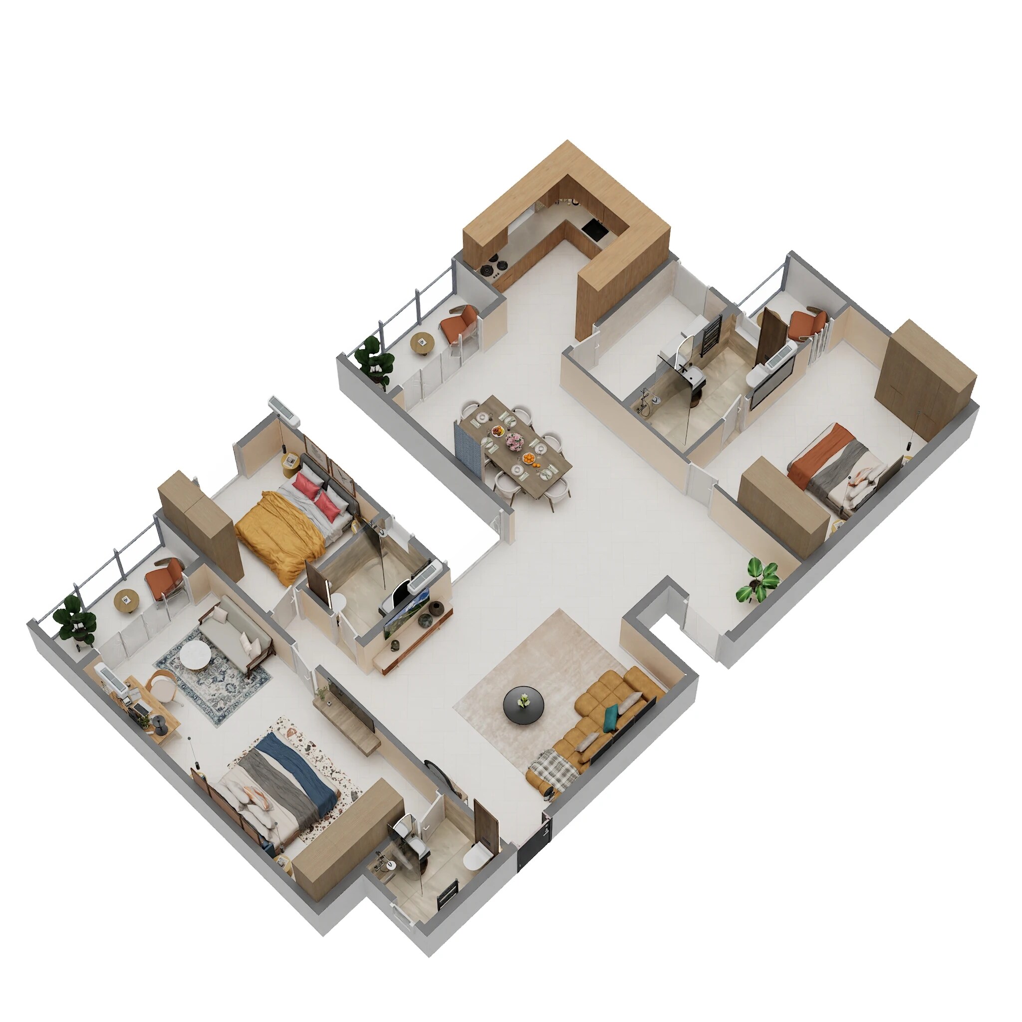 Floor plan of 3 BHK 2316 Sq. Ft. Villament in SBR Global Queens Ville, Bangalore