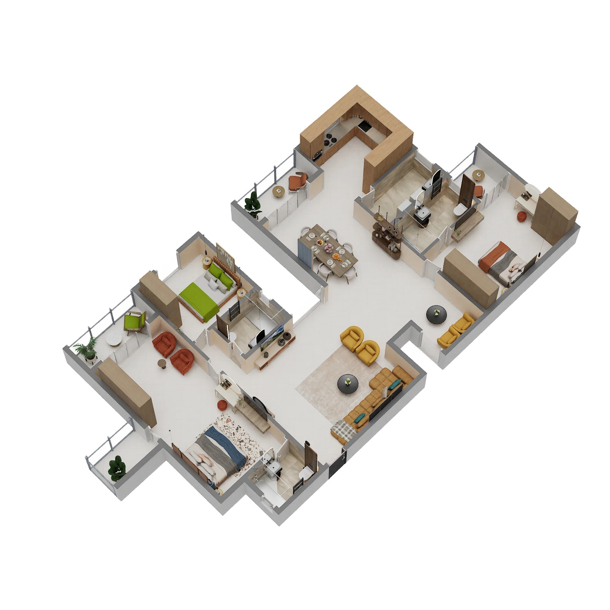 Floor plan of 3 BHK 2374 Sq. Ft. Villament in SBR Global Queens Ville, Bangalore