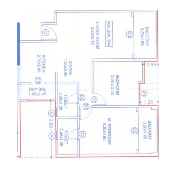 2 BHK 1196 Sq. Ft. Apartment in SBR Magnus