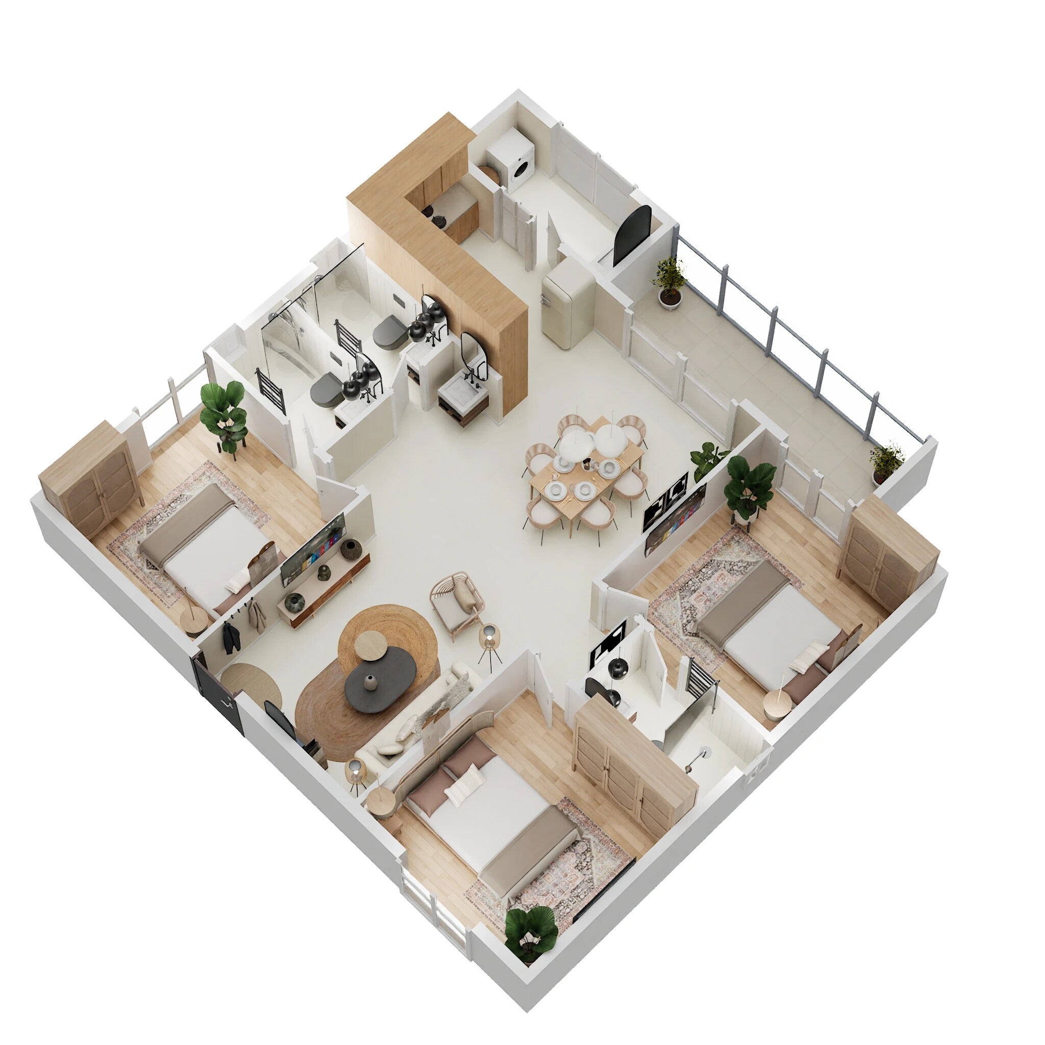 Floor plan of 3 BHK 1560 Sq. Ft. Apartment in SBR Magnus, Bangalore