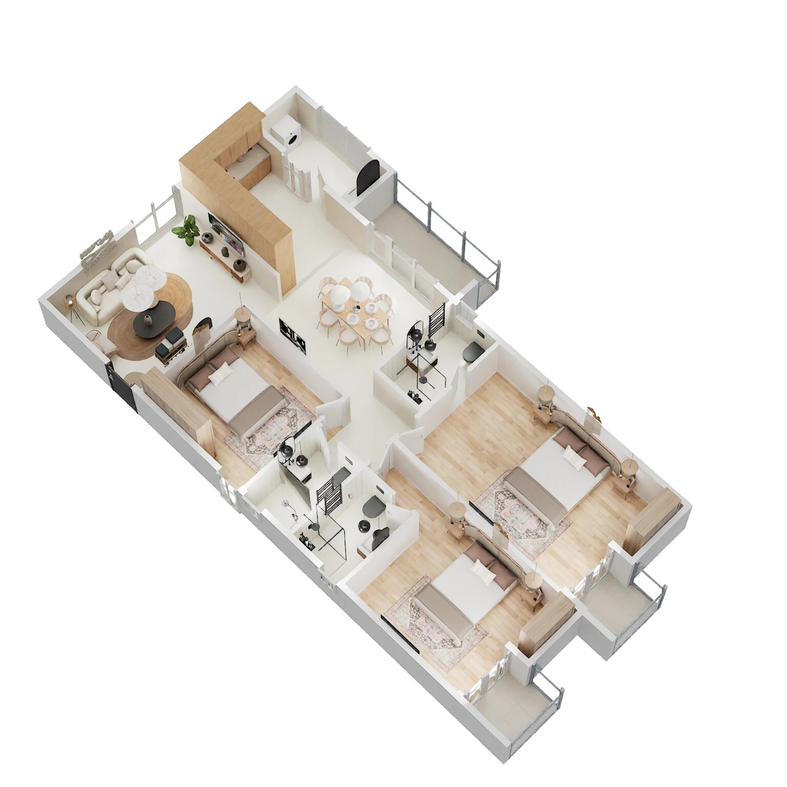 Floor plan of 3 BHK 1775 Sq. Ft. Apartment in SBR Magnus, Bangalore