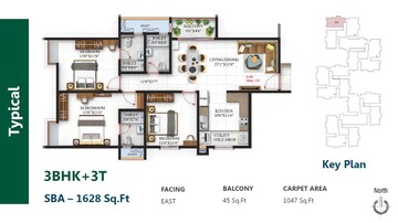  3 BHK Apartment at SBR One Residence, Whitefield – for Sale