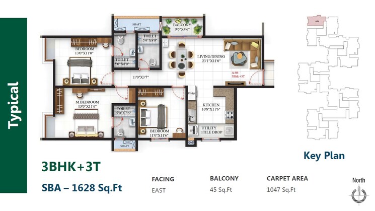 Other, sbr-one-residence 3 Bedroom 1628 Sq.Ft. Apartment In Whitefield Bangalore 8862328