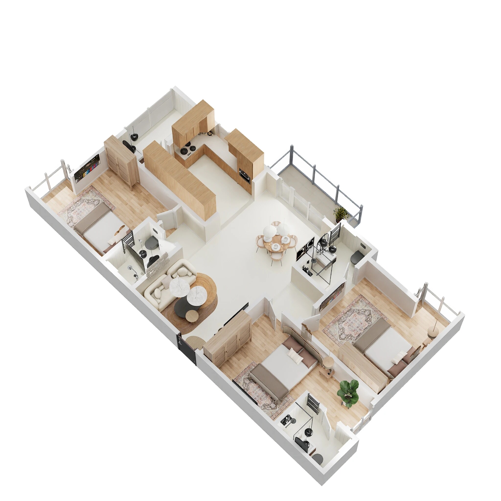 Floor plan of 3 BHK 1752 Sq. Ft. Apartment in SBR One Residence, Bangalore
