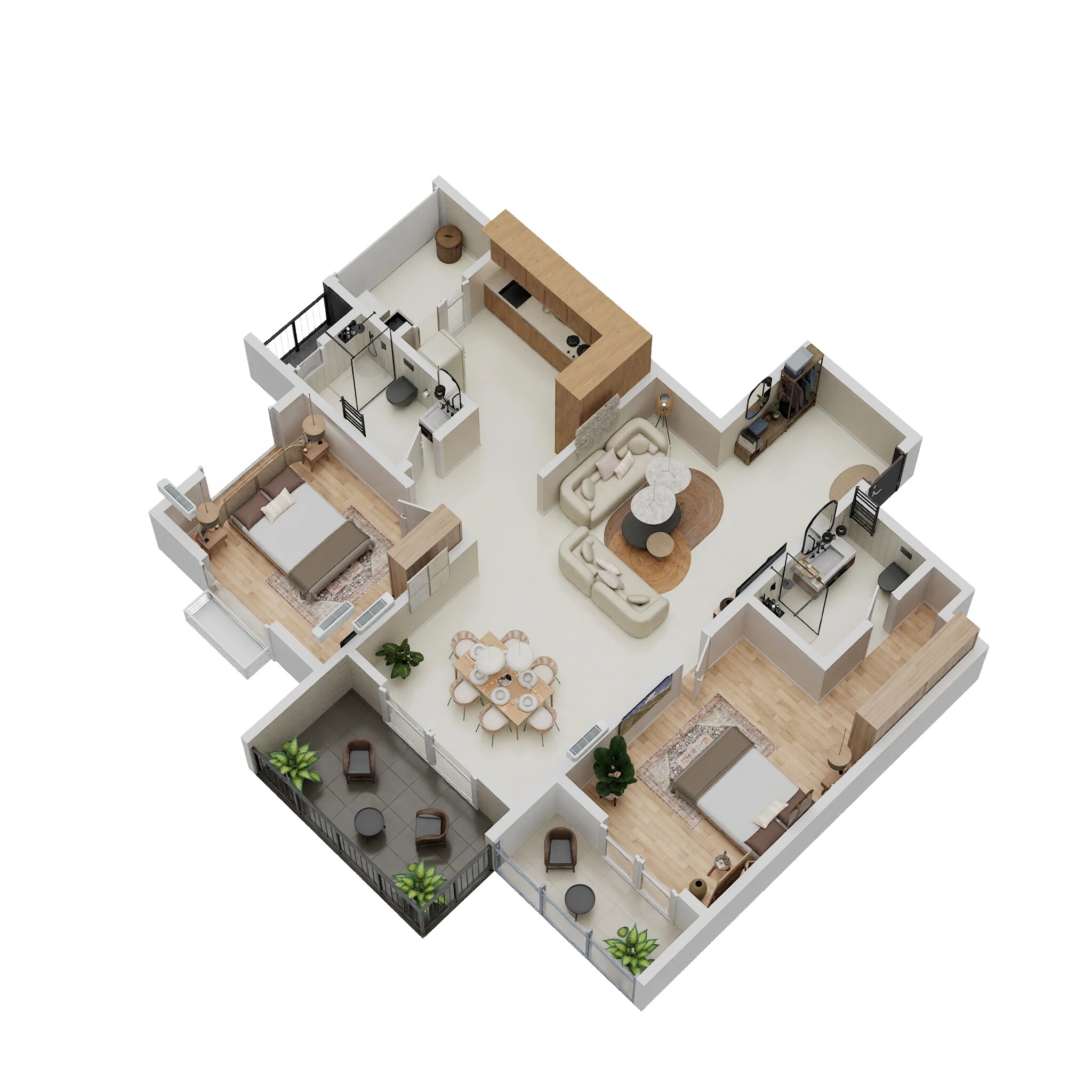 Floor plan of 2 BHK 1670 Sq. Ft. Apartment in Sentient Heavie Halcyon, Bangalore