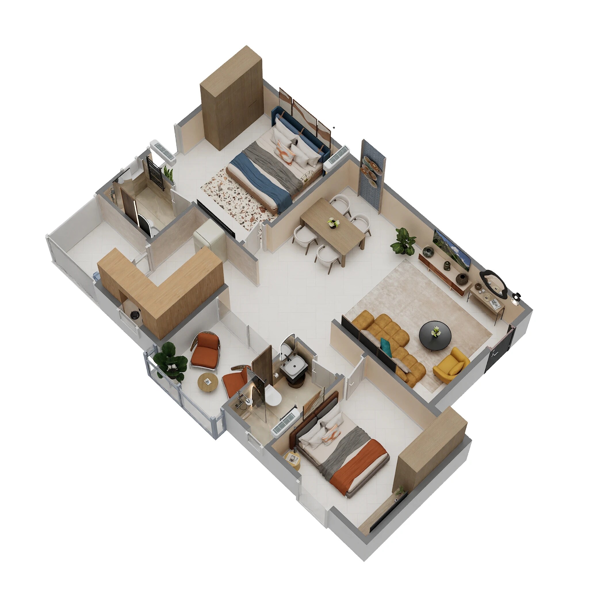 2 BHK 1215 Sq. Ft. Apartment