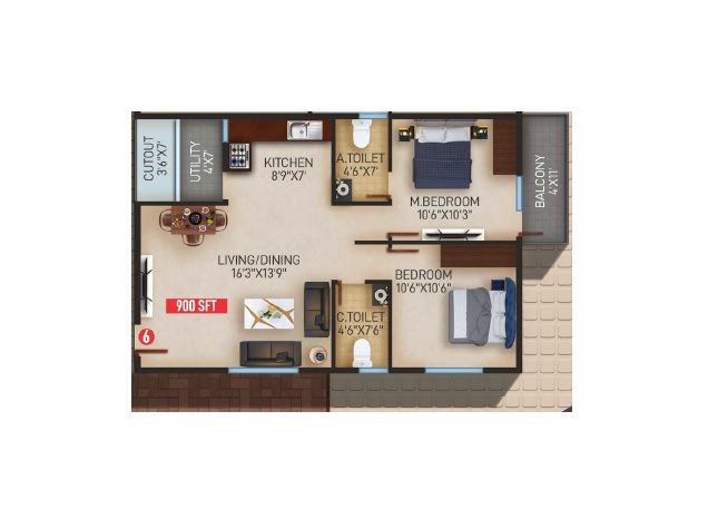 SGM Petals 2 BHK Layout