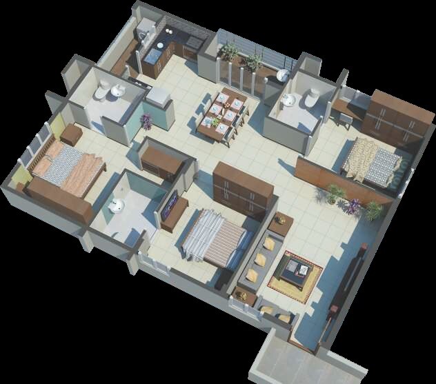 3 BHK 1655 Sq. Ft. Apartment