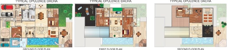 Floor plan of 4 BHK 2802 Sq. Ft. Villa in Shilpa Dacha, Bangalore