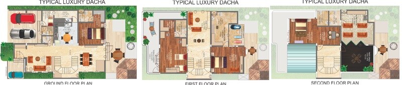 Floor plan of 4 BHK 4405 Sq. Ft. Villa in Shilpa Dacha, Bangalore