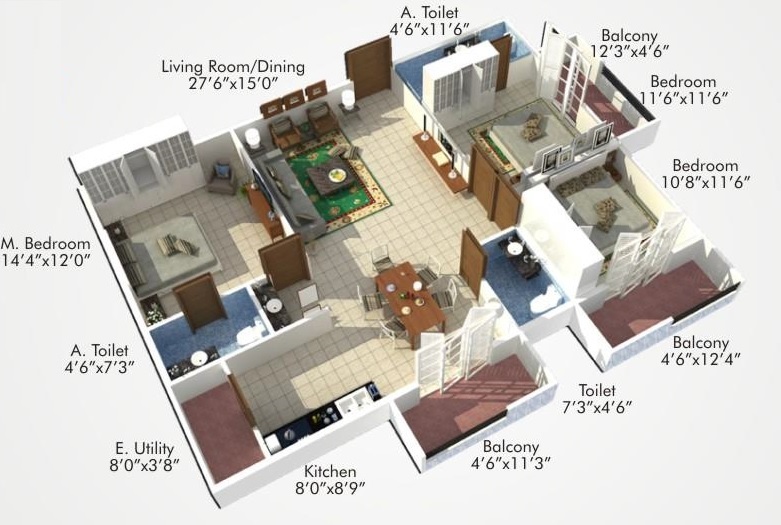 shoban silver domicile apartment 3 bhk 1850sqft 20233807123827