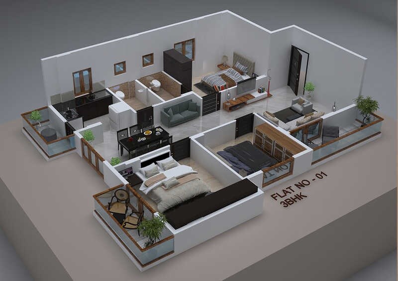 3 BHK 1533 Sq. Ft. Apartment