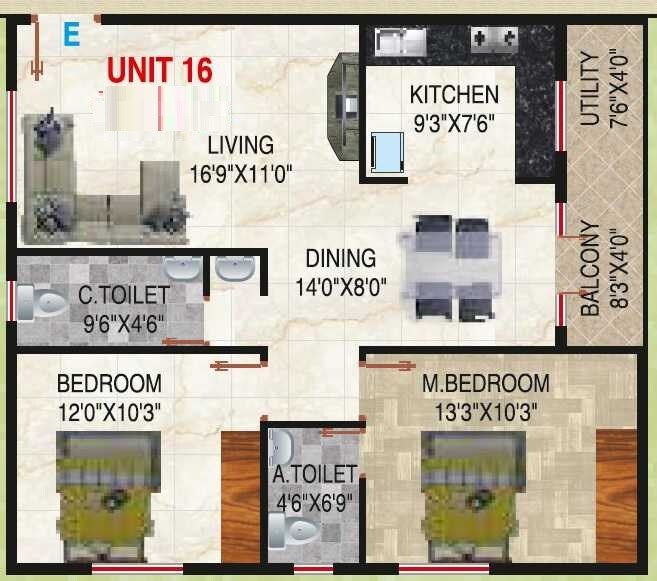 2 BHK 1185 Sq. Ft. Apartment
